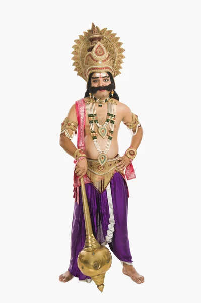 Man uppklädda som ravana hinduiska — Stockfoto