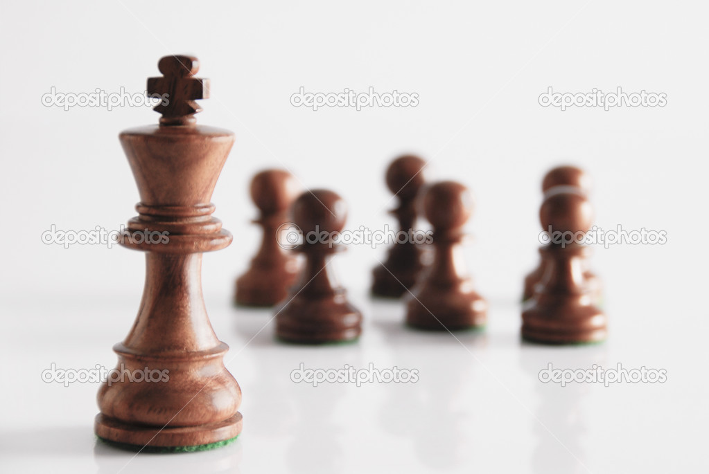 King with chess pawns