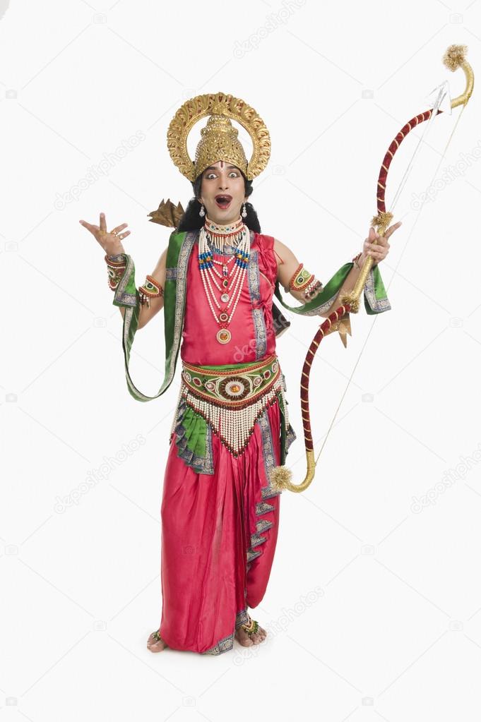 Artist dressed-up as Rama the Hindu