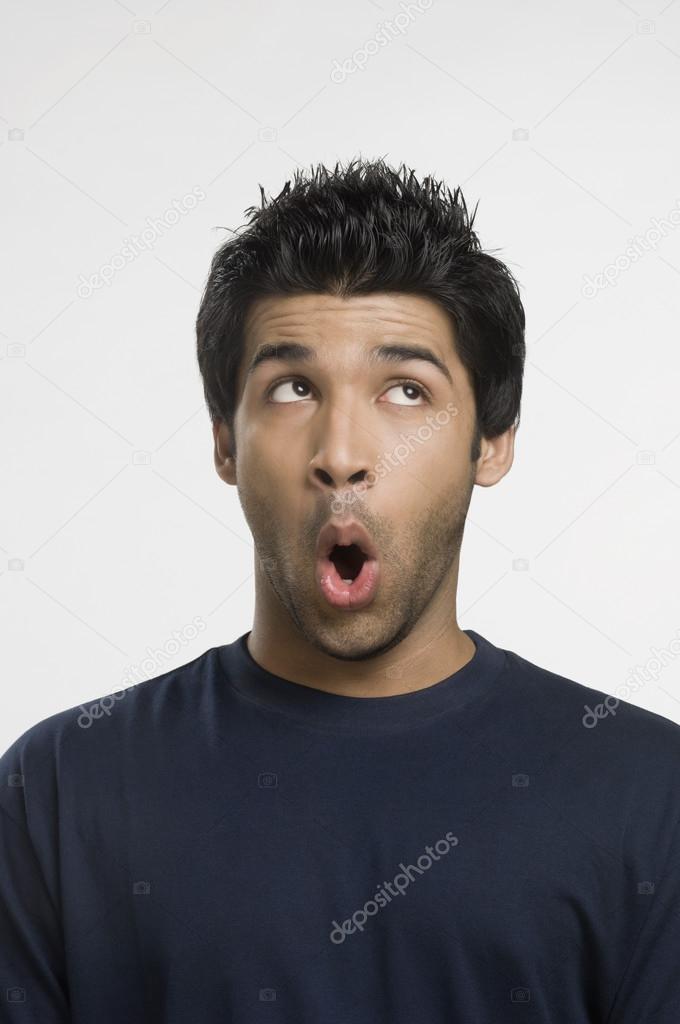 Man with shocked expression Stock Photo by ...