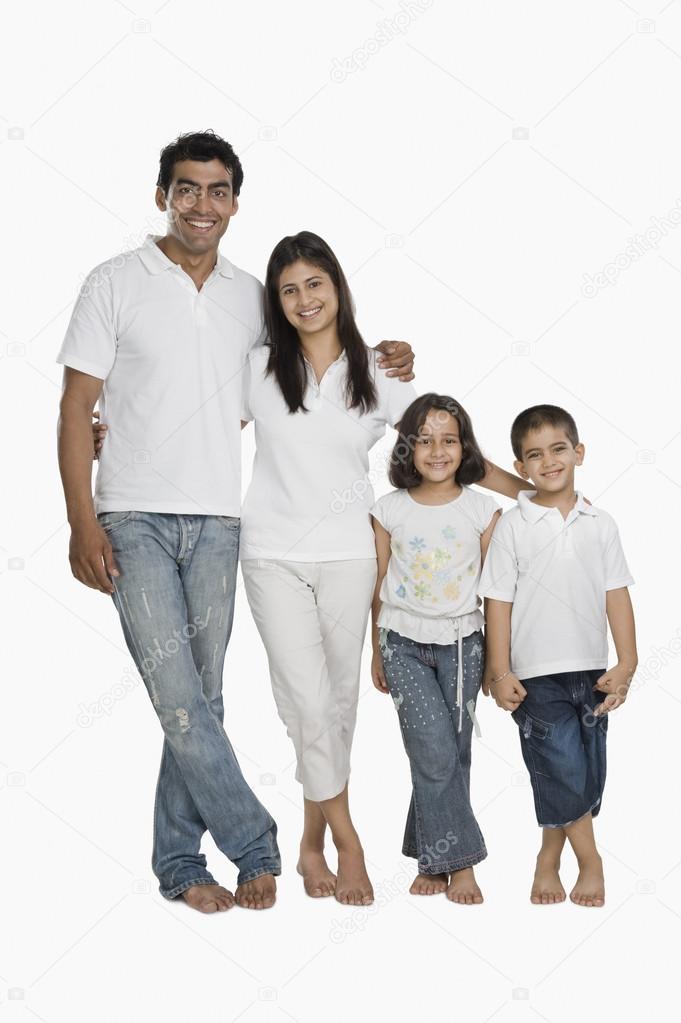 Parents with their children