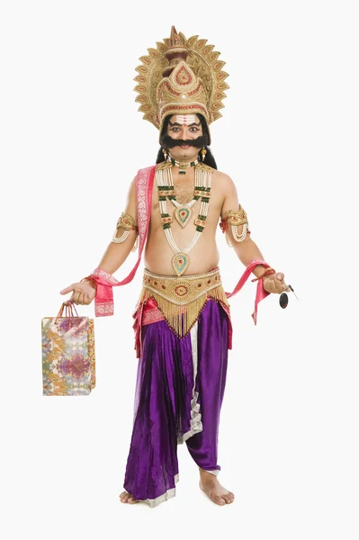 Konstnären uppklädda som ravana — Stockfoto