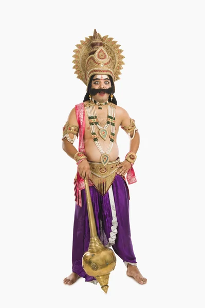 Man uppklädda som ravana hinduiska — Stockfoto