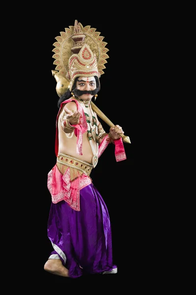 Artist dressed-up as Ravana the Hindu — Stock Photo, Image