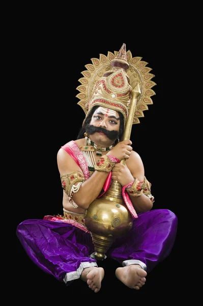 男を着てアップ ラーヴァナとしてヒンドゥー教 — ストック写真