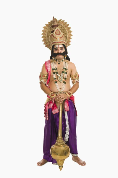 Man dressed-up as Ravana the Hindu — Stock Photo, Image