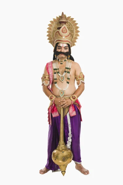 アーティストは、着飾ったラーヴァナとしてヒンドゥー教 — ストック写真