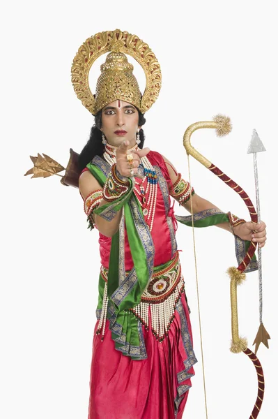 Artist dressed-up as Rama the Hindu — Stock Photo, Image