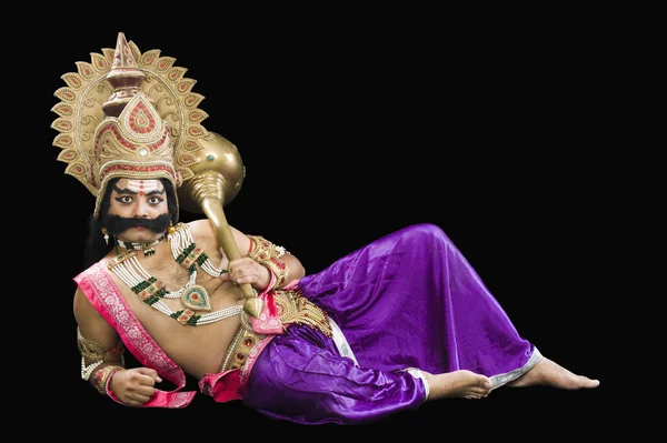 Man uppklädda som ravana hinduiska — Stockfoto