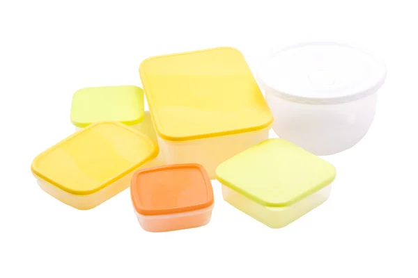 Collection of assorted plastic containers — Stock Photo, Image