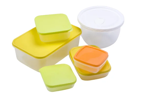 Collection of assorted plastic containers — Stock Photo, Image