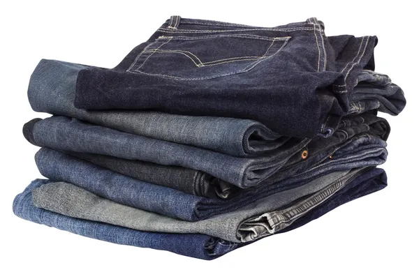 Stapel gefalteter Jeans — Stockfoto
