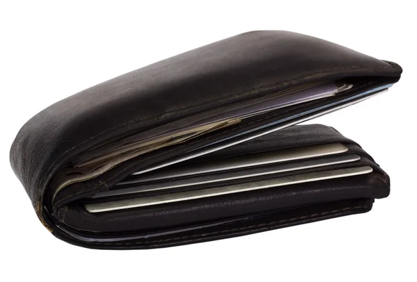 Närbild av en läder plånbok — Stockfoto