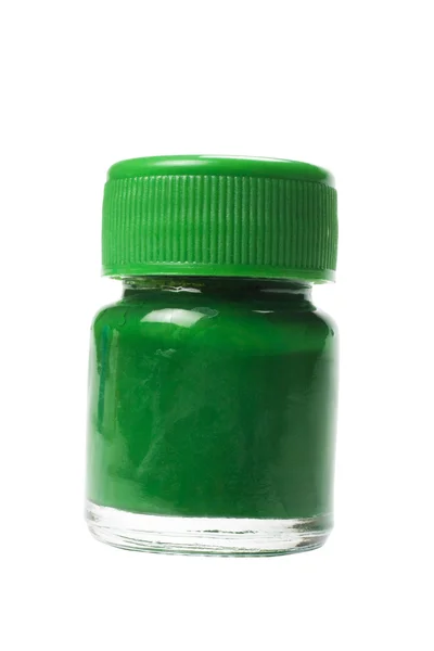 Close-up of a green watercolor bottle — Stock Photo, Image