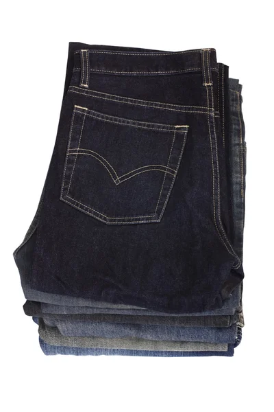 Pila di jeans piegati — Foto Stock