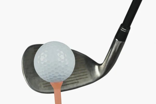 Close-up of a golf club with a golf ball — Stock Photo, Image