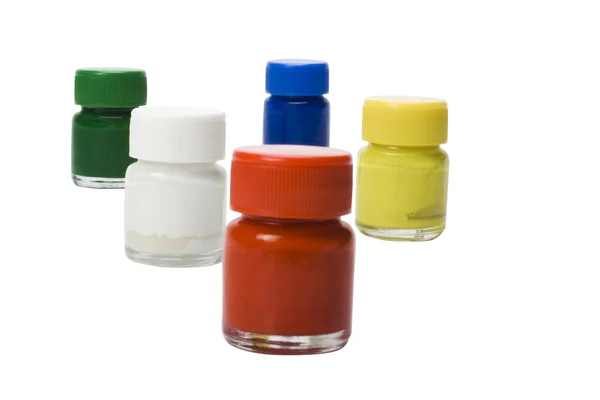 Close-up of watercolor bottles — Stock Photo, Image