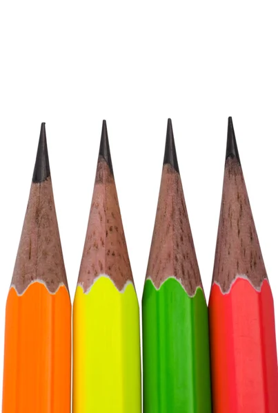 Close-up of pencils in a row — Stock Photo, Image