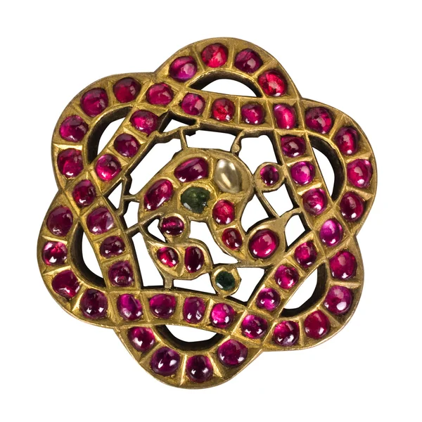 Close-up of a brooch made from gemstones — Stock Photo, Image