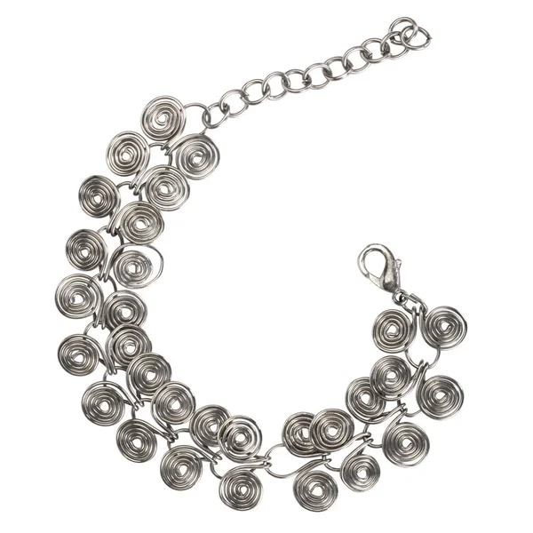 Close-up of a silver necklace — Stock Photo, Image