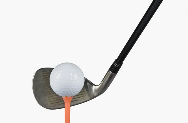 Golf club with a golf ball and a tee — Stock Photo, Image