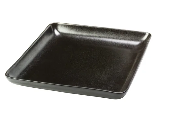 Close-up of a black empty tray — Stock Photo, Image