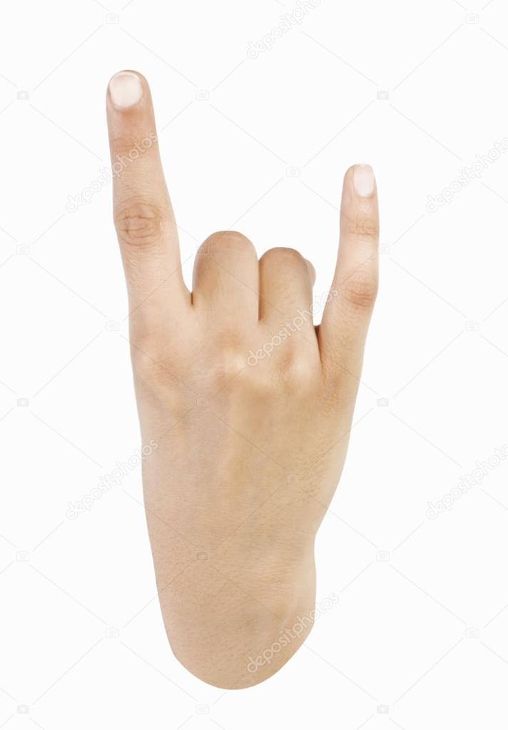 Hand showing Rock and Roll sign