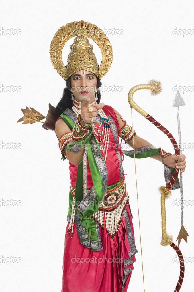 Artist dressed-up as Rama the Hindu