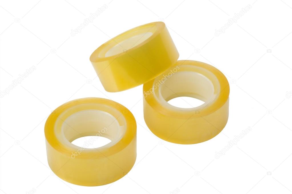 Three rolls of adhesive tapes