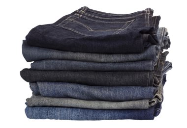 yığın katlanmış kot pantolon