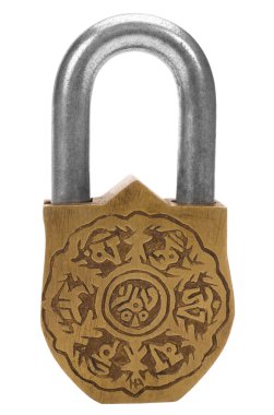 Bir asma kilidin yakın çekimi