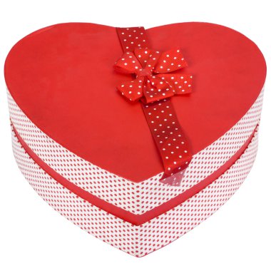 Close-up of a heart shaped gift box clipart