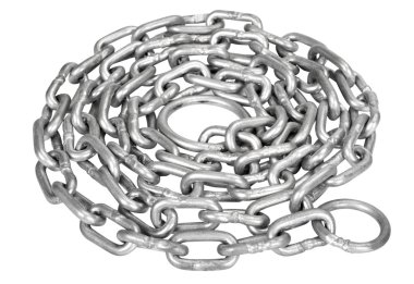 Curled up metal chain clipart