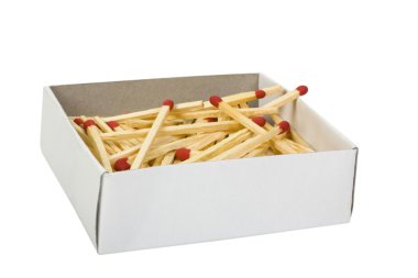 Close-Up matchsticks ile açık bir kibrit kutusu