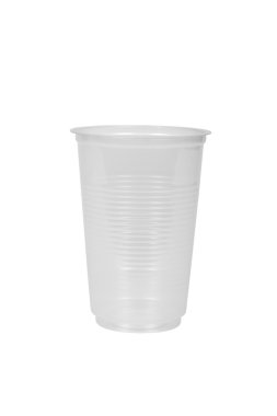 Tek kullanımlık plastik bir kap yakın çekim