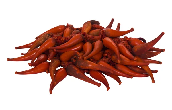 Close-up of a strand of red chili peppers — Stock Photo, Image