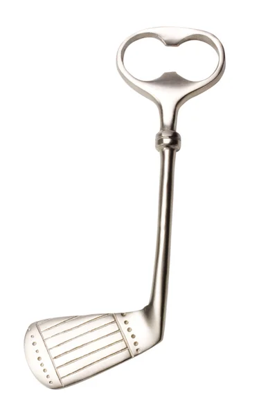 Close-up of a golf club shaped bottle opener — Stock Photo, Image