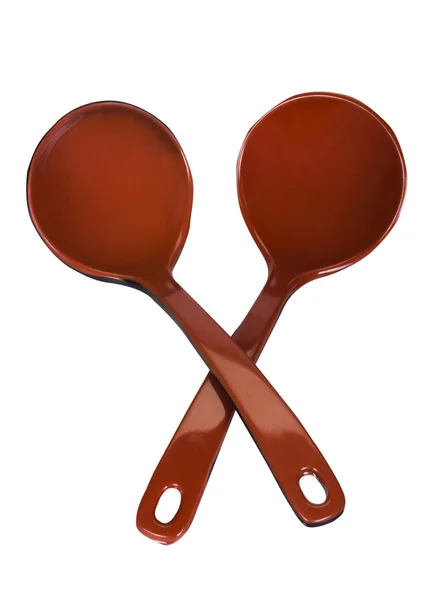Close-up of two soup spoons — Stock Photo, Image