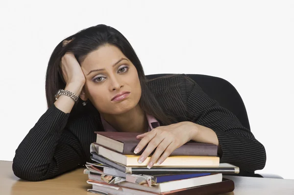 Businesswoman with hand in hair — Stock Photo, Image