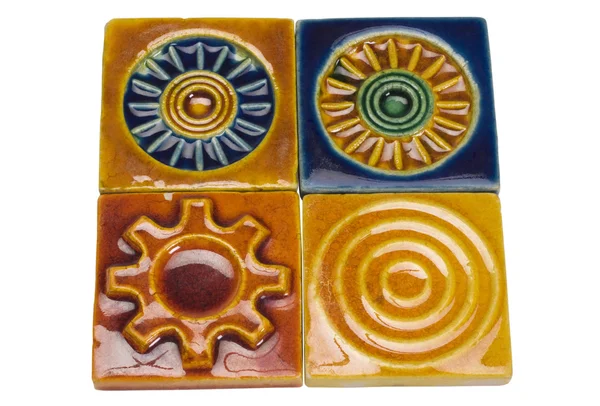 Close-up de azulejos decorativos variados — Fotografia de Stock