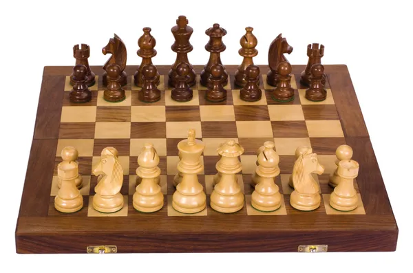 체스 판에 달린 체스 말들 — 스톡 사진