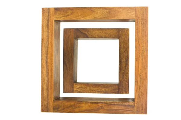Detail dva prázdné dřevěné rámy — Stock fotografie