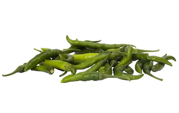 Close-up van groene chili pepers — Stockfoto