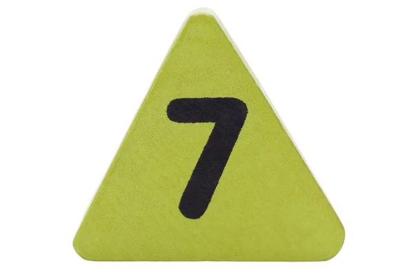 Number 7 in a triangular shape block — Stock Photo, Image