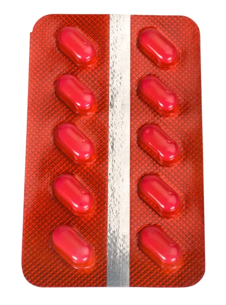 Close-up of capsules in a blister pack — Stock Photo, Image