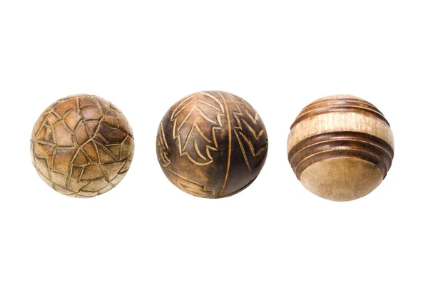 Close-up of decorative wooden balls — Stock Photo, Image