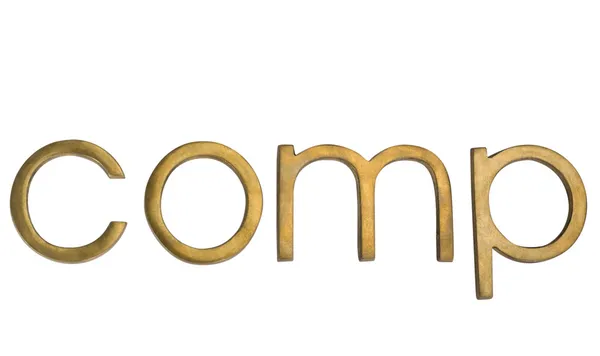 Close-up van een woord comp — Stockfoto