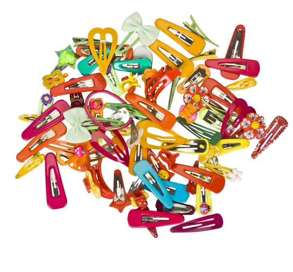 Close-up of assorted hair clips — Stock Photo, Image