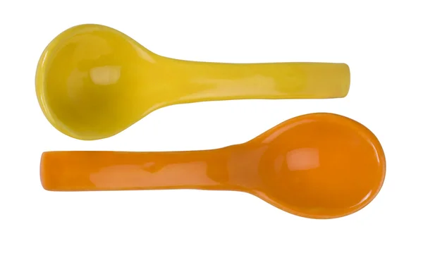 Close-up of two soup spoons — Stock Photo, Image