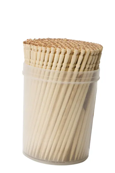 Palillos de dientes en un recipiente — Foto de Stock
